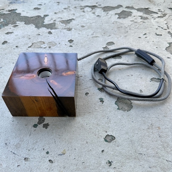 Solid Wood Block Light Bulb Lamp - Picture 9 of 14